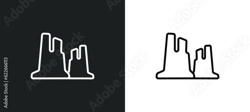 grand canyon outline icon in white and black colors. grand canyon flat vector icon from united states collection for web, mobile apps and ui.