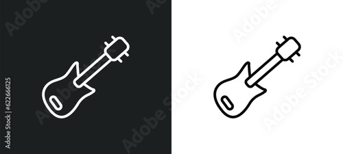 electric guitar outline icon in white and black colors. electric guitar flat vector icon from united states collection for web, mobile apps and ui.