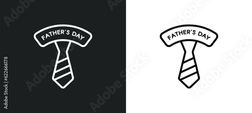 father's day outline icon in white and black colors. father's day flat vector icon from united states of america collection for web, mobile apps and ui.