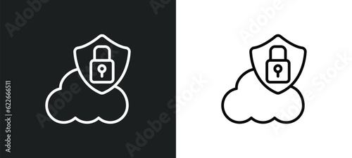 internet security outline icon in white and black colors. internet security flat vector icon from ultimate glyphicons collection for web, mobile apps and ui.