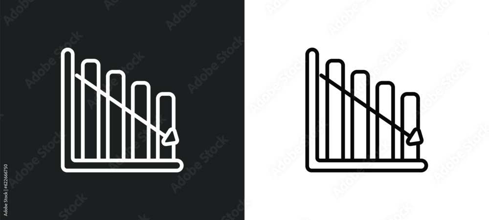 Obraz premium download arrow with bar outline icon in white and black colors. download arrow with bar flat vector icon from ultimate glyphicons collection for web, mobile apps and ui.