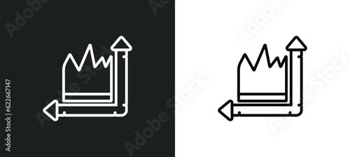 multiple variable points line chart outline icon in white and black colors. multiple variable points line chart flat vector icon from user interface collection for web, mobile apps and ui.