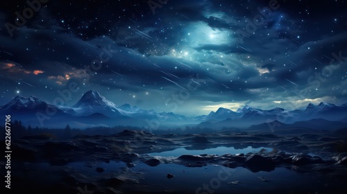 Celestial Night Sky  Dark Mode Dimensional Background with Subtle Special Elements
