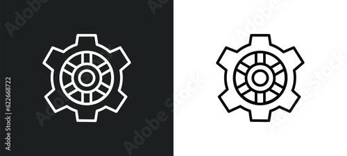 tings cog outline icon in white and black colors. tings cog flat vector icon from user interface collection for web  mobile apps and ui.