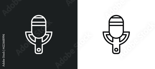 record voice button outline icon in white and black colors. record voice button flat vector icon from user interface collection for web, mobile apps and ui.