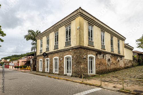 Typical colonial, portuguese houses in Santo Antonio de Lisboa, Florianopolis, Brazil