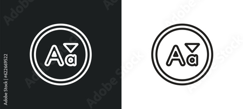 letter size outline icon in white and black colors. letter size flat vector icon from user interface collection for web, mobile apps and ui.
