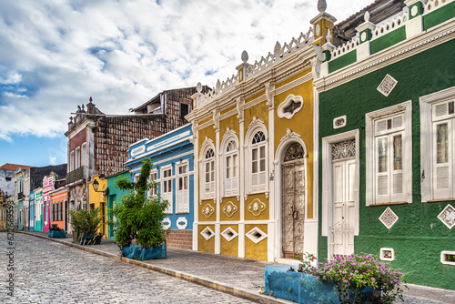 фотографія Colorful colonial houses at the historic district of Pelourinho in Salvador da Bahia, Brazil