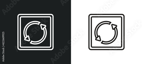 clockwise drawn arrow outline icon in white and black colors. clockwise drawn arrow flat vector icon from user interface collection for web  mobile apps and ui.