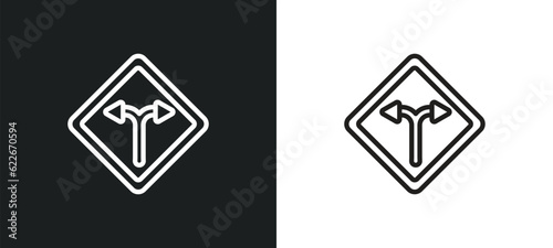 bifurcation outline icon in white and black colors. bifurcation flat vector icon from user interface collection for web, mobile apps and ui.