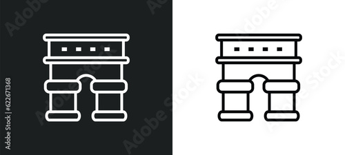 france outline icon in white and black colors. france flat vector icon from travel collection for web, mobile apps and ui.