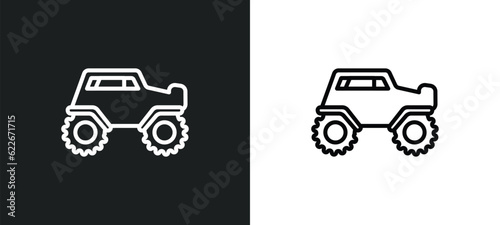 all terrain outline icon in white and black colors. all terrain flat vector icon from transport aytan collection for web, mobile apps and ui.