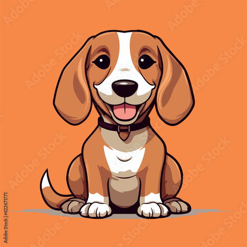 hound dog cartoon cute funny isolated vector illustration eps 10