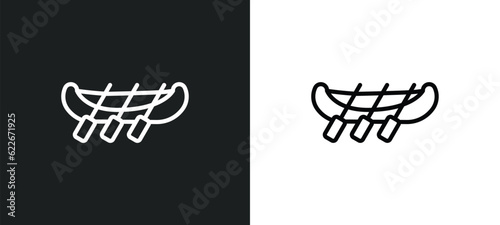 rowing outline icon in white and black colors. rowing flat vector icon from transport aytan collection for web, mobile apps and ui.