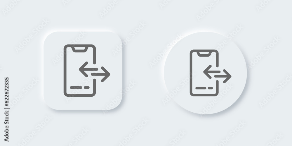 File share line icon in neomorphic design style. Transfer document signs vector illustration. File share line icon in neomorphic design style. Transfer document signs vector illustration.