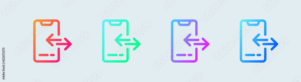 File share line icon in gradient colors. Transfer document signs vector illustration. File share line icon in gradient colors. Transfer document signs vector illustration.