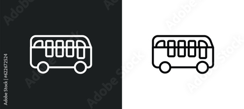 double decker bus outline icon in white and black colors. double decker bus flat vector icon from transportation collection for web, mobile apps and ui.