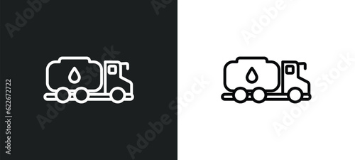 water carrier outline icon in white and black colors. water carrier flat vector icon from transport collection for web, mobile apps and ui.
