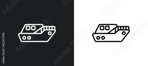 large boat outline icon in white and black colors. large boat flat vector icon from transport collection for web, mobile apps and ui.