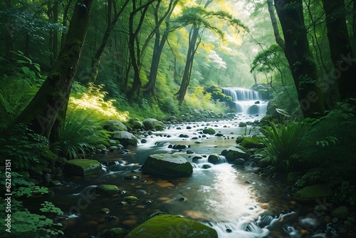 A clean stream flowing through a forest