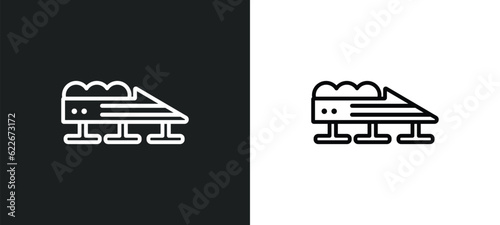 bobsleigh outline icon in white and black colors. bobsleigh flat vector icon from transport collection for web, mobile apps and ui.