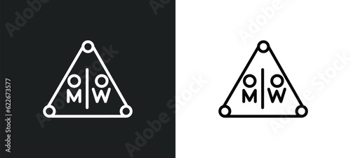 wc outline icon in white and black colors. wc flat vector icon from traffic signs collection for web, mobile apps and ui.