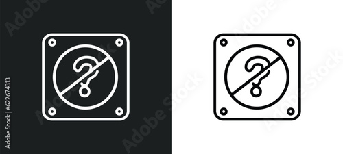 no doubt outline icon in white and black colors. no doubt flat vector icon from traffic signs collection for web, mobile apps and ui. photo