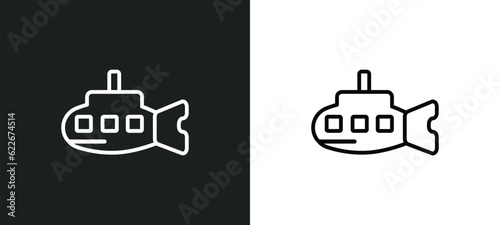 submarine toy outline icon in white and black colors. submarine toy flat vector icon from toys collection for web, mobile apps and ui.