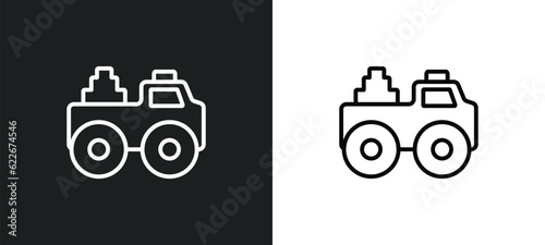 fire truck toy outline icon in white and black colors. fire truck toy flat vector icon from toys collection for web, mobile apps and ui.
