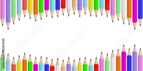 Back to School Pencil Coloured Colouring Drawing Pencils Coloring Border Transparent Background Template