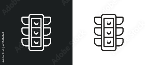 semaphore lights outline icon in white and black colors. semaphore lights flat vector icon from tools and utensils collection for web, mobile apps and ui.