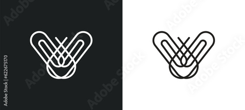 attachments outline icon in white and black colors. attachments flat vector icon from tools and utensils collection for web, mobile apps and ui.