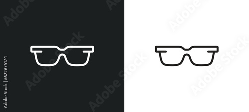 reading glasses outline icon in white and black colors. reading glasses flat vector icon from tools and utensils collection for web, mobile apps and ui.