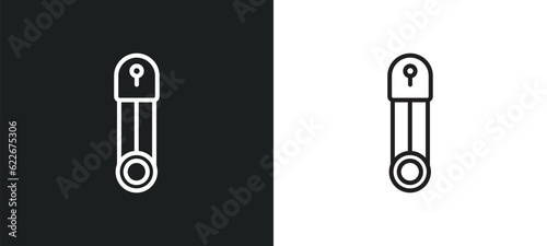 perdible pin outline icon in white and black colors. perdible pin flat vector icon from tools and utensils collection for web, mobile apps and ui. photo