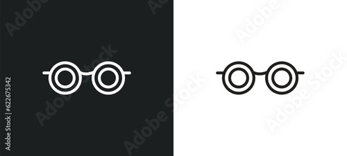 reading eyeglasses outline icon in white and black colors. reading eyeglasses flat vector icon from tools and utensils collection for web, mobile apps and ui.