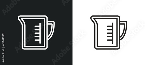 pitcher with levels outline icon in white and black colors. pitcher with levels flat vector icon from tools and utensils collection for web, mobile apps and ui.