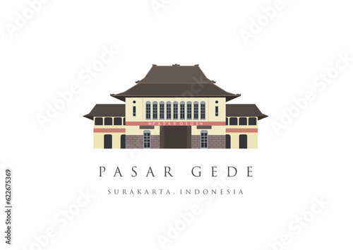 pasar gede solo city. surakarta landmark. the landmark Icon of solo City, surakarta, indonesia. photo