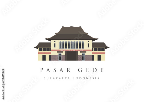 pasar gede solo city. surakarta landmark. the landmark Icon of solo City, surakarta, indonesia.