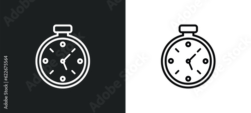 save time outline icon in white and black colors. save time flat vector icon from time management collection for web, mobile apps and ui.