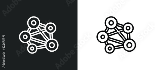 conection outline icon in white and black colors. conection flat vector icon from technology collection for web, mobile apps and ui. photo