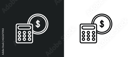 calculations outline icon in white and black colors. calculations flat vector icon from technology collection for web, mobile apps and ui.