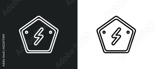 electric outline icon in white and black colors. electric flat vector icon from technology collection for web, mobile apps and ui.