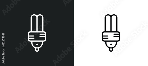 ecologic bulb outline icon in white and black colors. ecologic bulb flat vector icon from technology collection for web, mobile apps and ui.