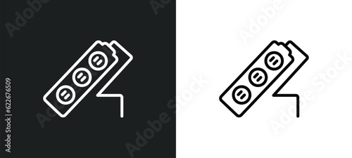 tee power outline icon in white and black colors. tee power flat vector icon from technology collection for web, mobile apps and ui.