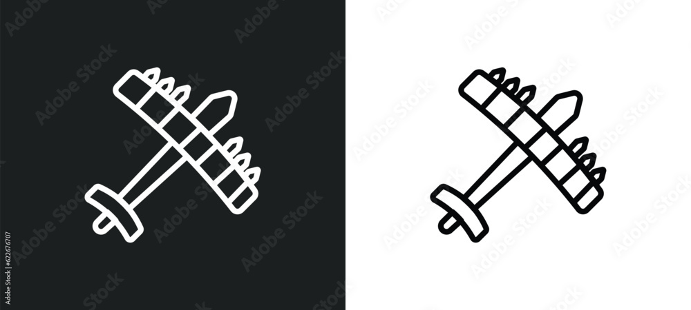 solar plane outline icon in white and black colors. solar plane flat vector icon from technology collection for web, mobile apps and ui.