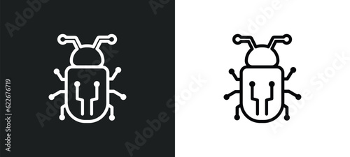 robot insect outline icon in white and black colors. robot insect flat vector icon from technology collection for web  mobile apps and ui.