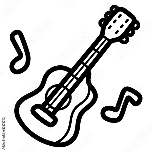 guitar line icon style