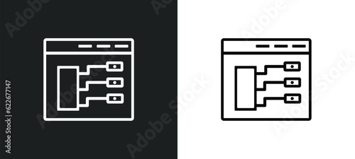 type hierarchy outline icon in white and black colors. type hierarchy flat vector icon from technology collection for web, mobile apps and ui.