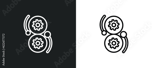 devops outline icon in white and black colors. devops flat vector icon from technology collection for web, mobile apps and ui.