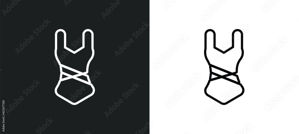 Fototapeta premium swimsuit outline icon in white and black colors. swimsuit flat vector icon from summer collection for web, mobile apps and ui.